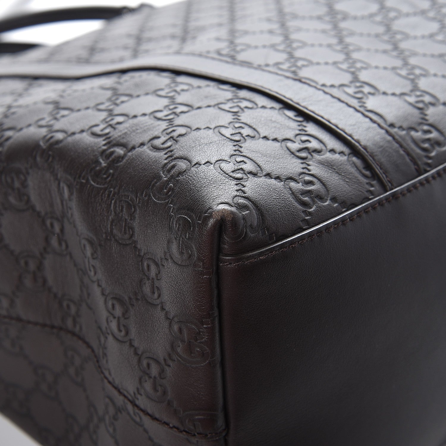 Gucci Guccissima Large GG Charm Convertible Dome Satchel Dark Brown 10 of 11