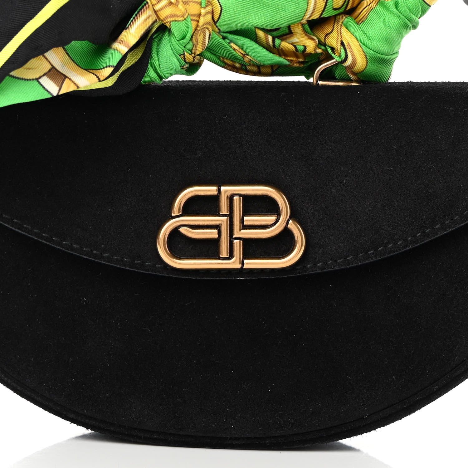 Balenciaga Suede Opera Clutch Bag Black 9 of 16