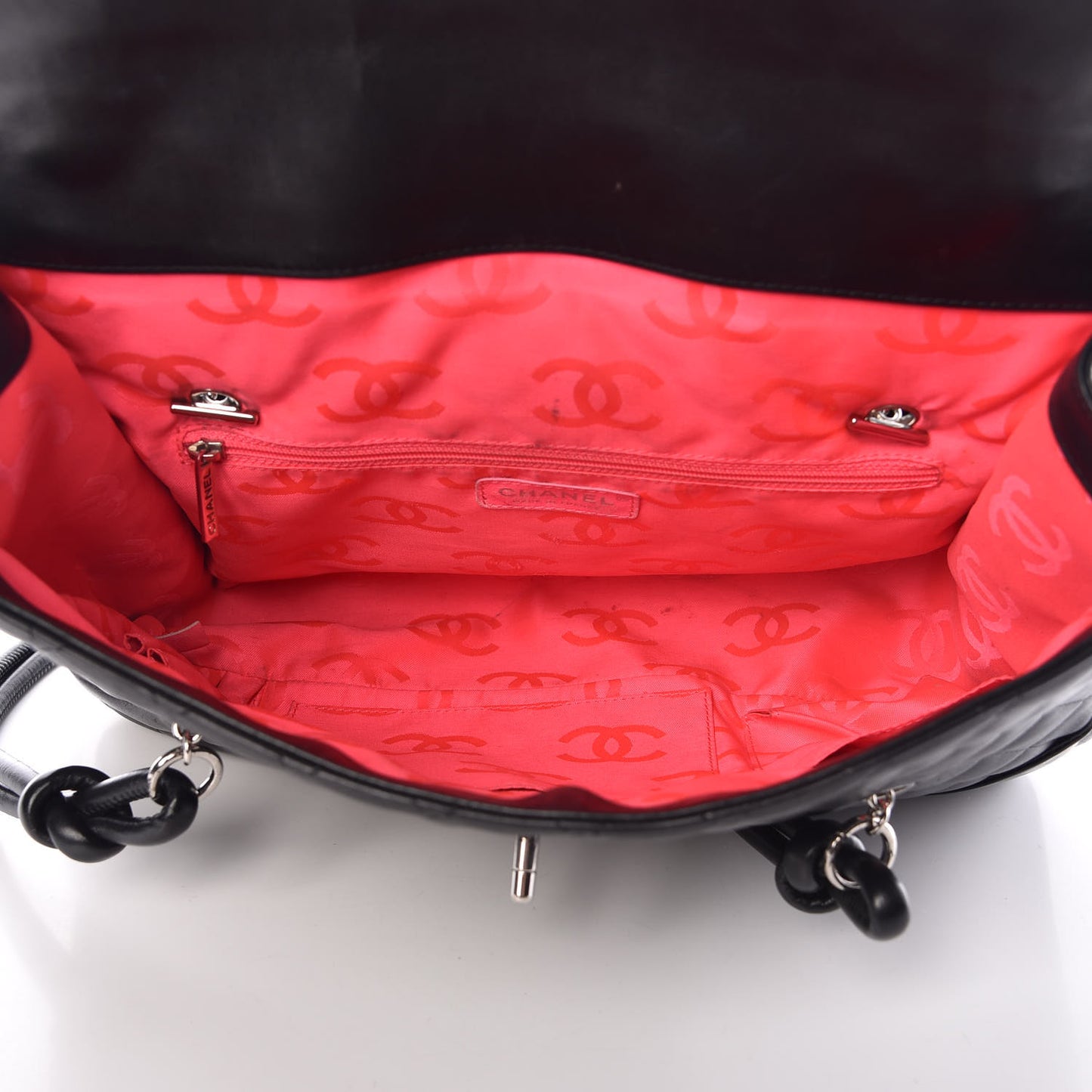 Calfskin Quilted Large Cambon Flap Black