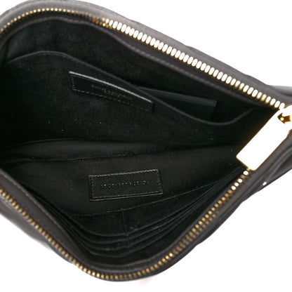 Saint Laurent Calfskin Matelasse Chevron Monogram A5 Wristlet Earth 6 of 10