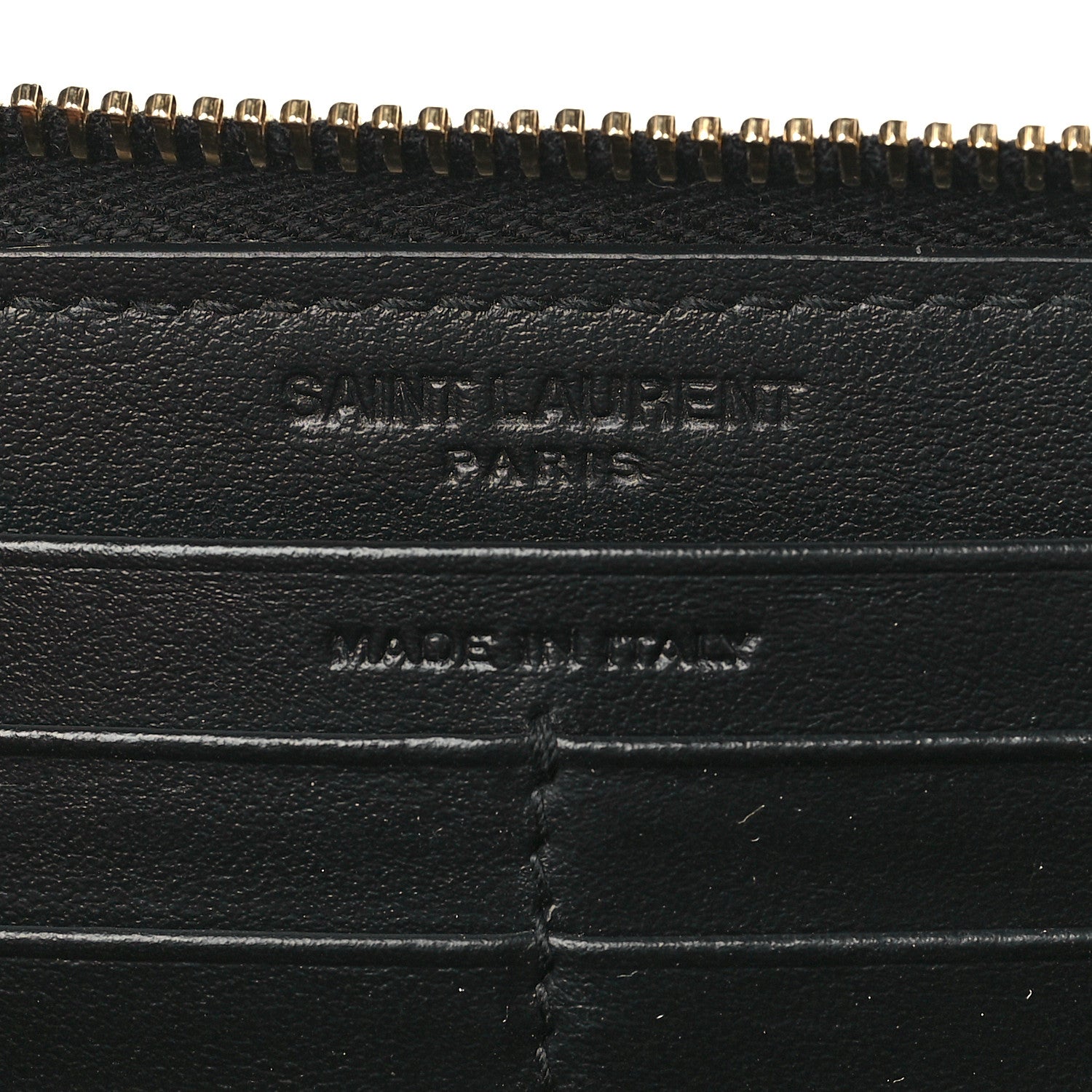 Saint Laurent Calfskin Y Quilted Joan Zip Around Wallet Black 6 of 7