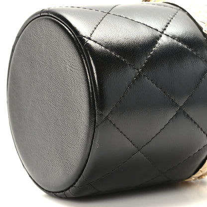 Chanel Metal Lambskin Quilted Mini Lock Frame Vanity Clutch Black 10 of 11