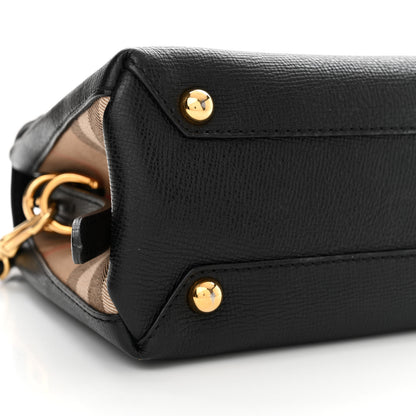 Burberry Derby Calfskin House Check Small Camberley Black 9 of 14
