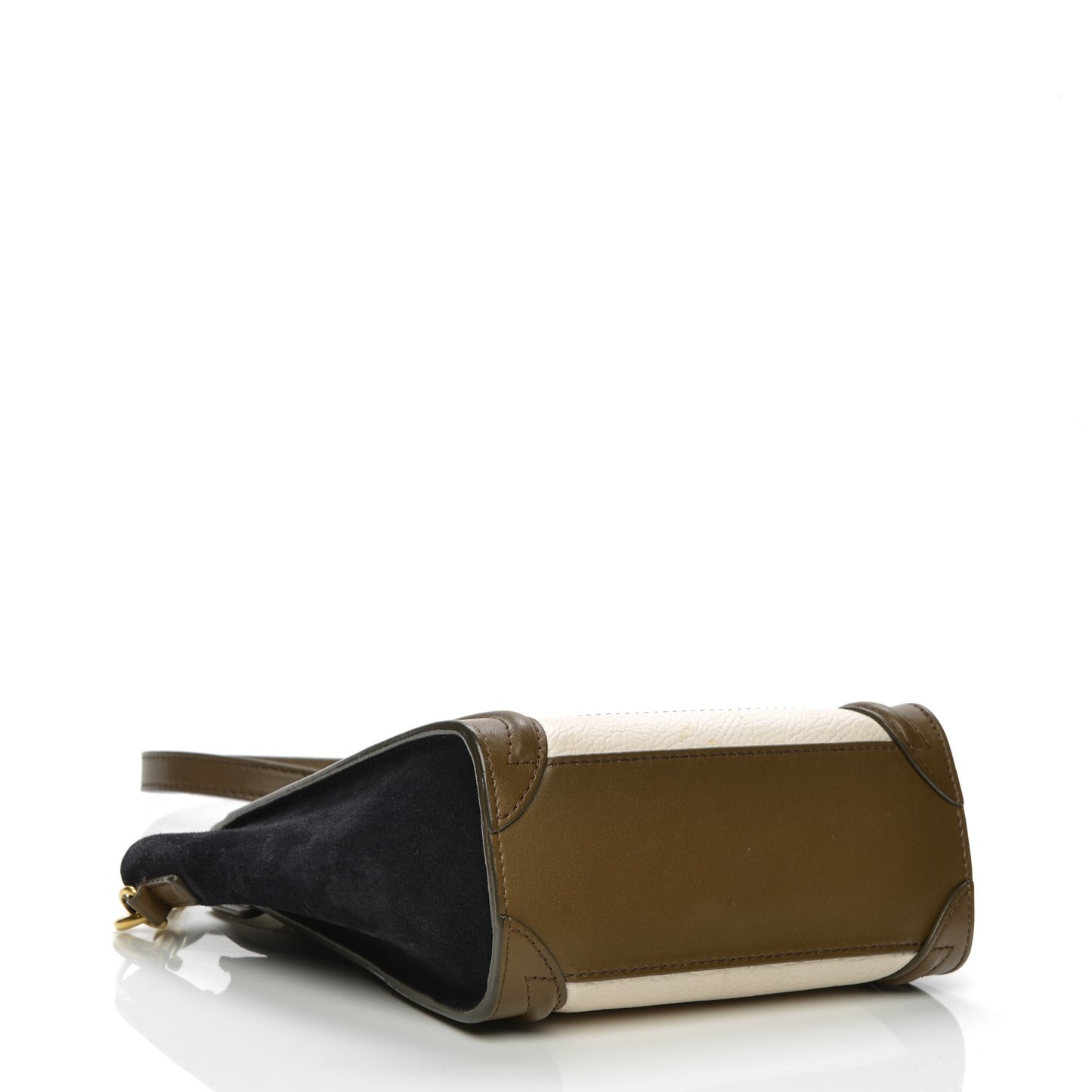 Calfskin Suede Nano Tri-Color Luggage Cream