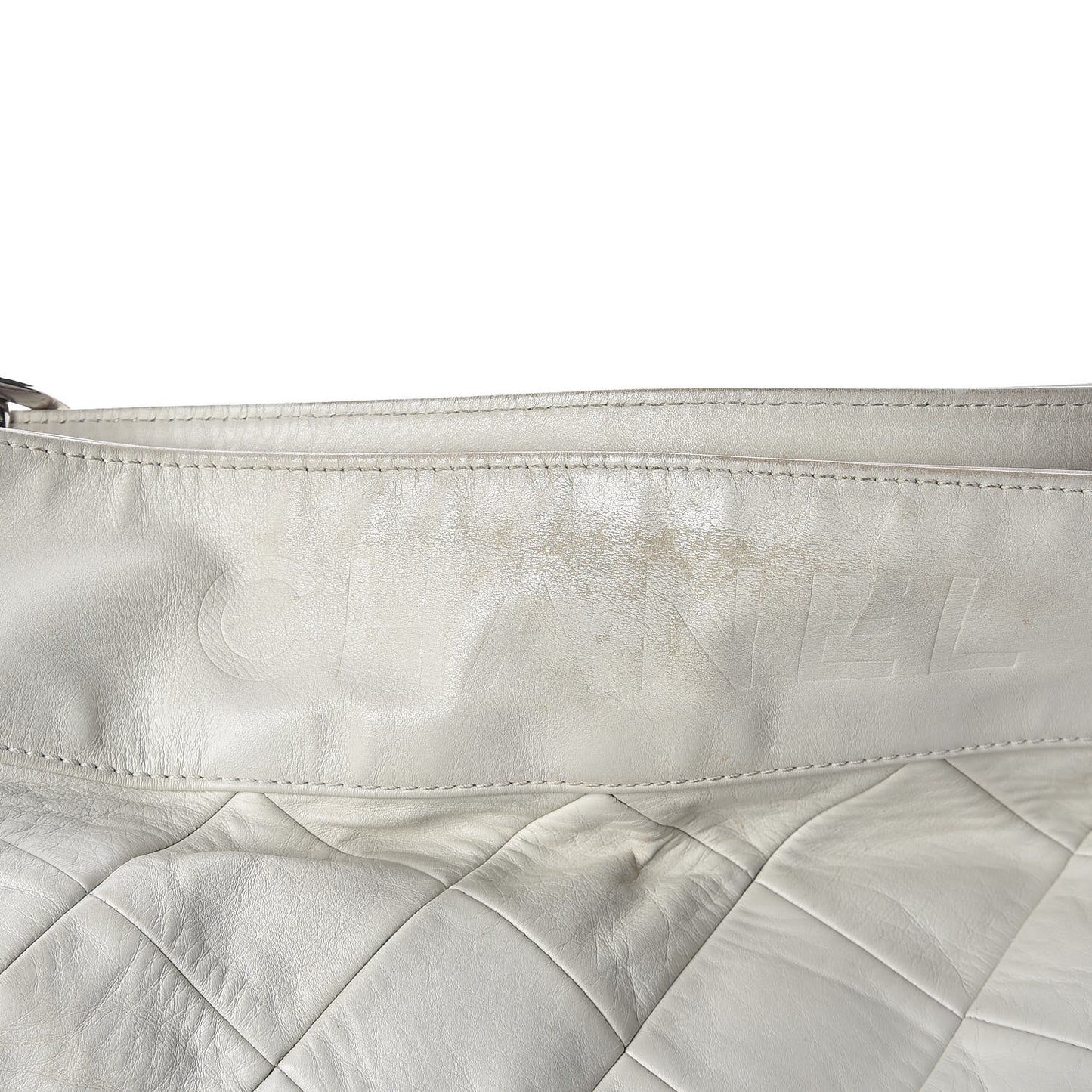 Calfskin Quilted Chain Hobo White