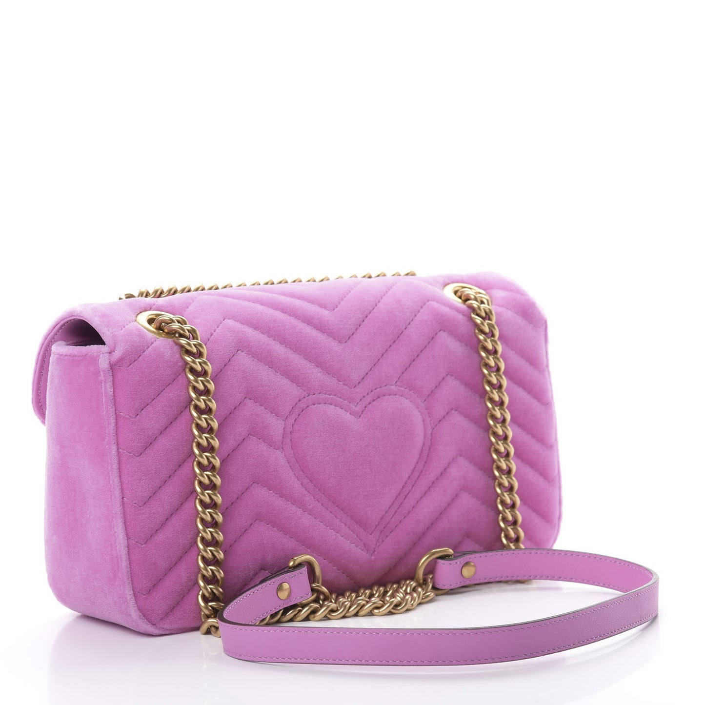 Velvet Matelasse Marquise Crystals Embroidered Small GG Marmont Shoulder Bag Malva