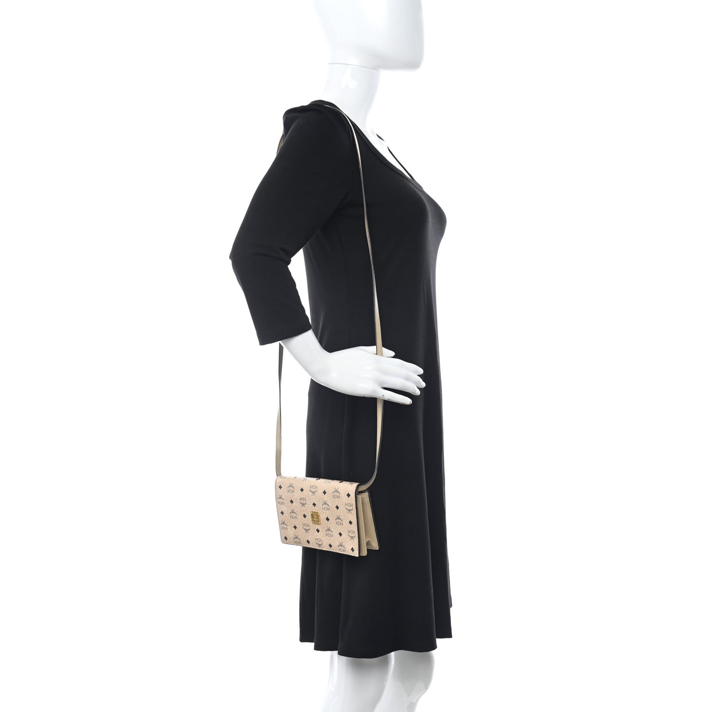 Visetos Chain Wallet Crossbody Beige