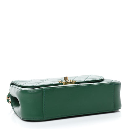 Chanel Lambskin Quilted Chain Infinity Top Handle Flap Green 3 of 4