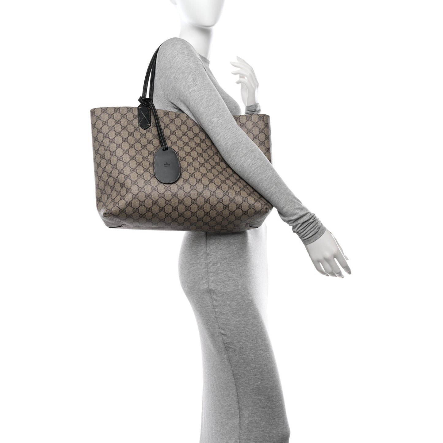 Calfskin GG Supreme Monogram Medium Reversible Tote Black