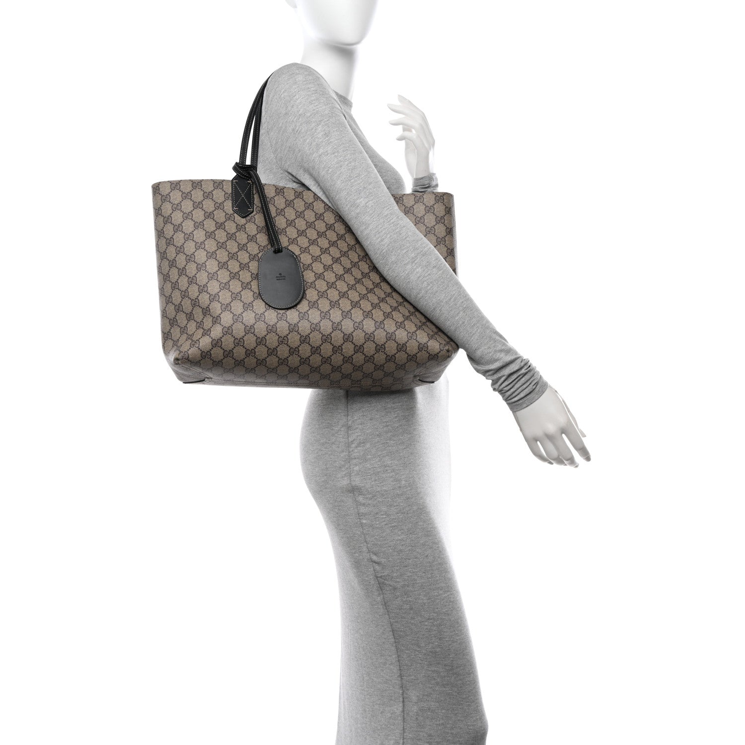Gucci Calfskin GG Supreme Monogram Medium Reversible Tote Black 2 of 18