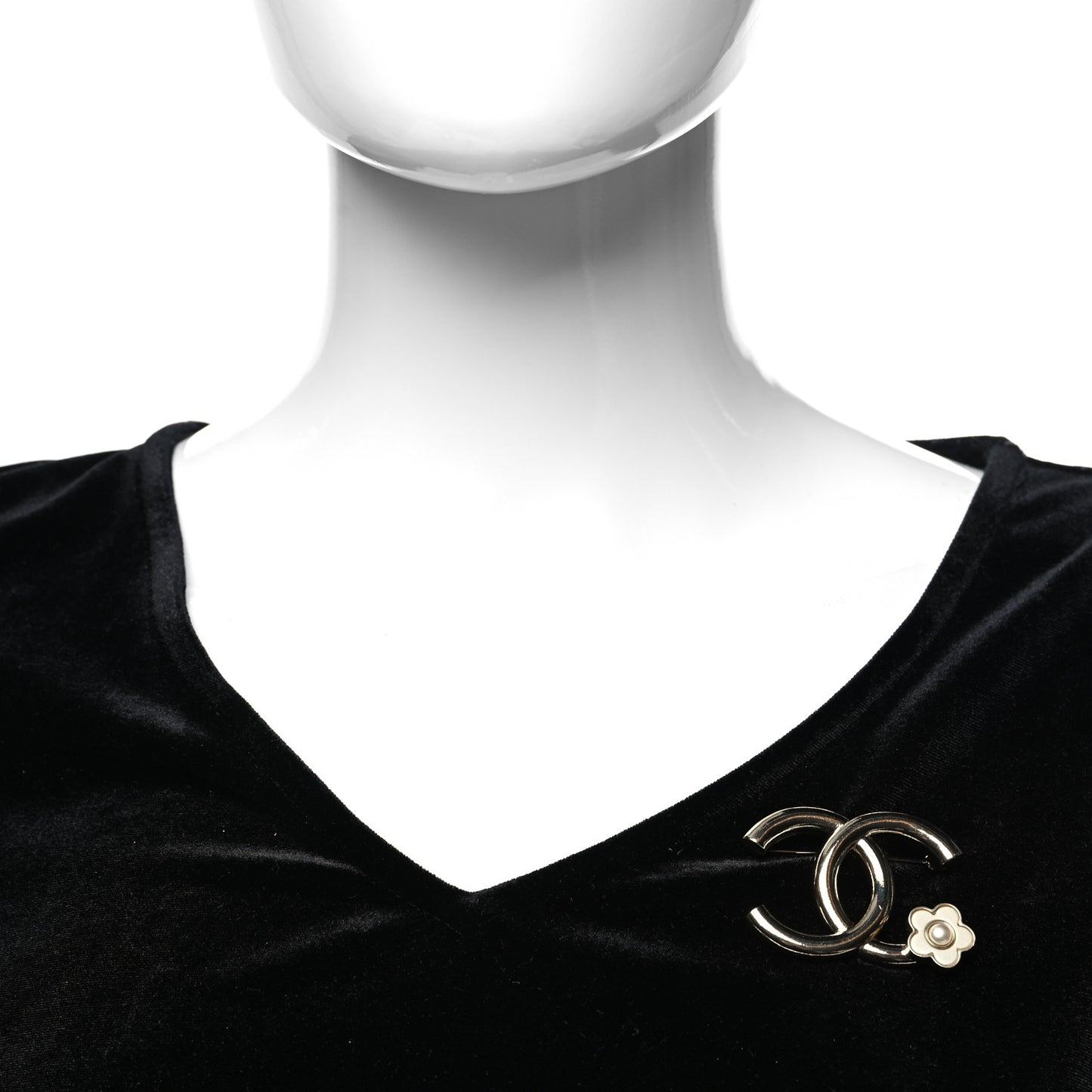 Metal CC Camellia Brooch Light Gold