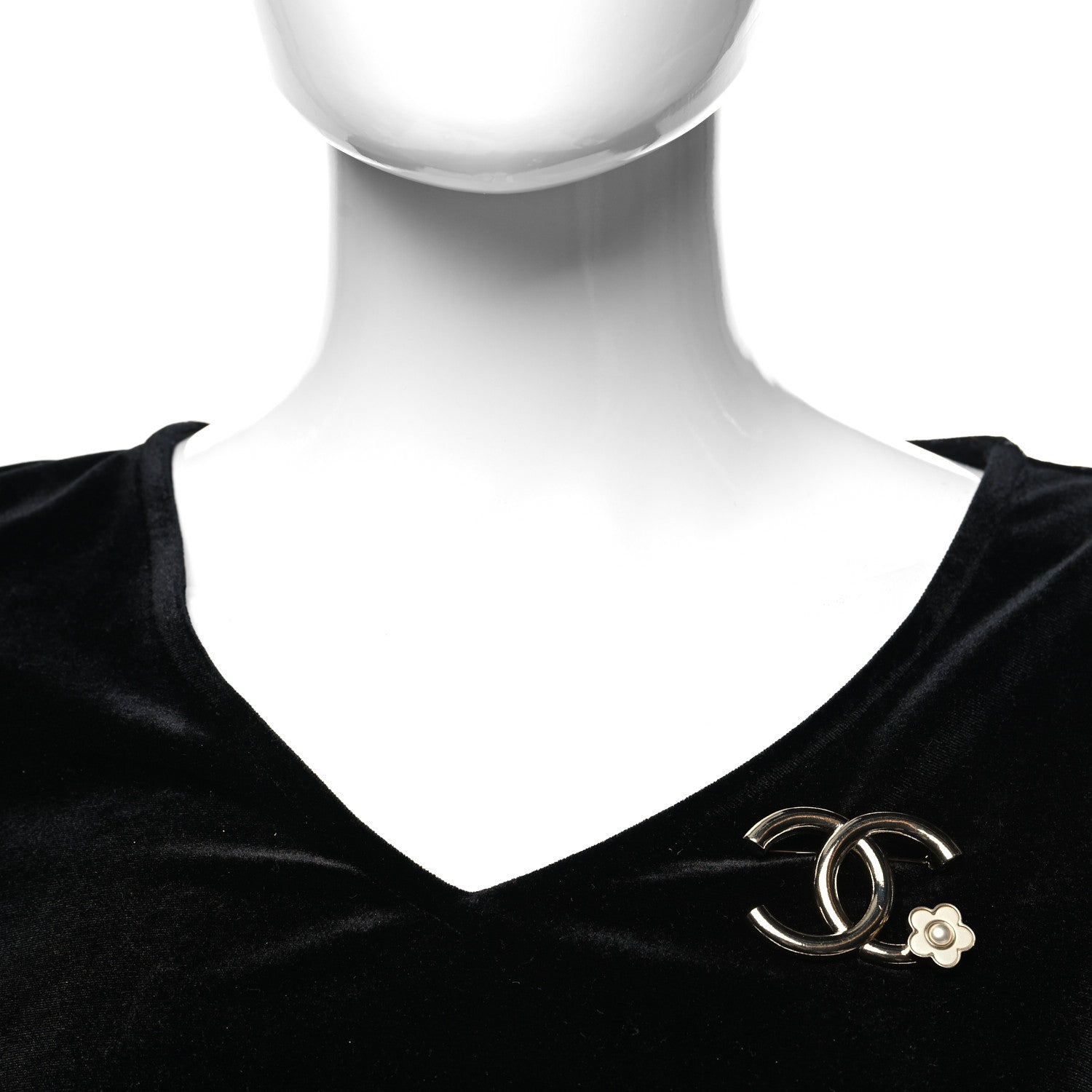 Chanel Metal CC Camellia Brooch Light Gold 2 of 4