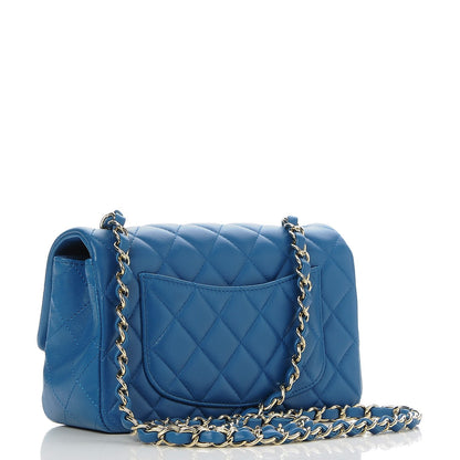 Chanel Lambskin Quilted Mini Rectangular Flap Blue 3 of 8