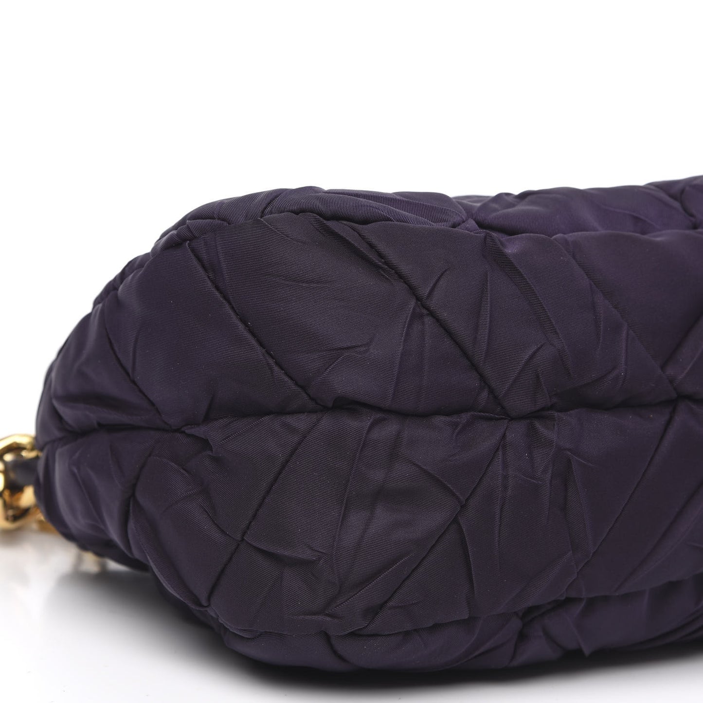 Tessuto Nylon Chevron Quilted Shoulder Bag Plum