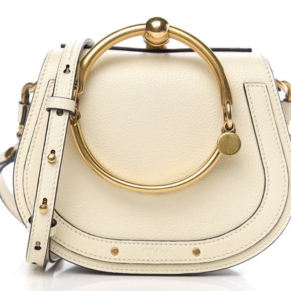 Chloe Calfskin Suede Small Nile Bracelet Bag Off White 8 of 8
