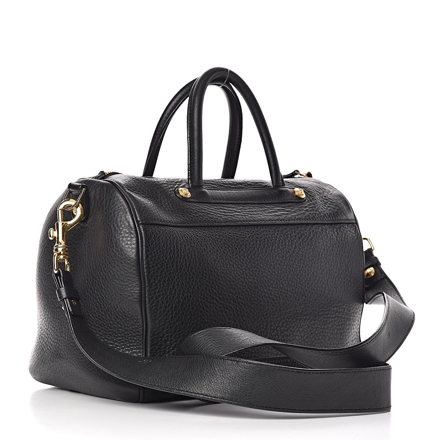 Cervo Embossed Vitello Signature Duffle Bag Black