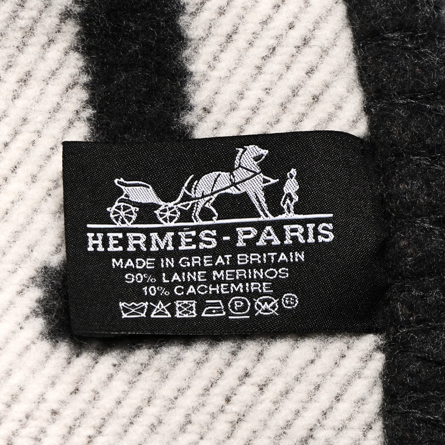 Hermes Wool Cashmere Avalon Blanket Ecru Gris Fonce 3 of 3
