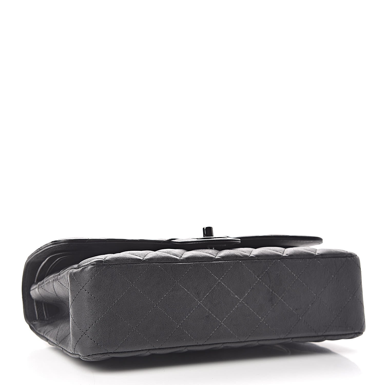 Chanel Crumpled Calfskin Quilted Medium Double Flap So Black 4 of 11
