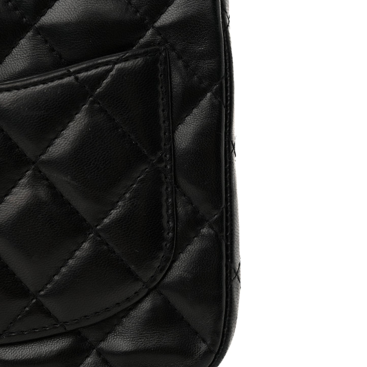 Lambskin Quilted Mini Square Flap Black