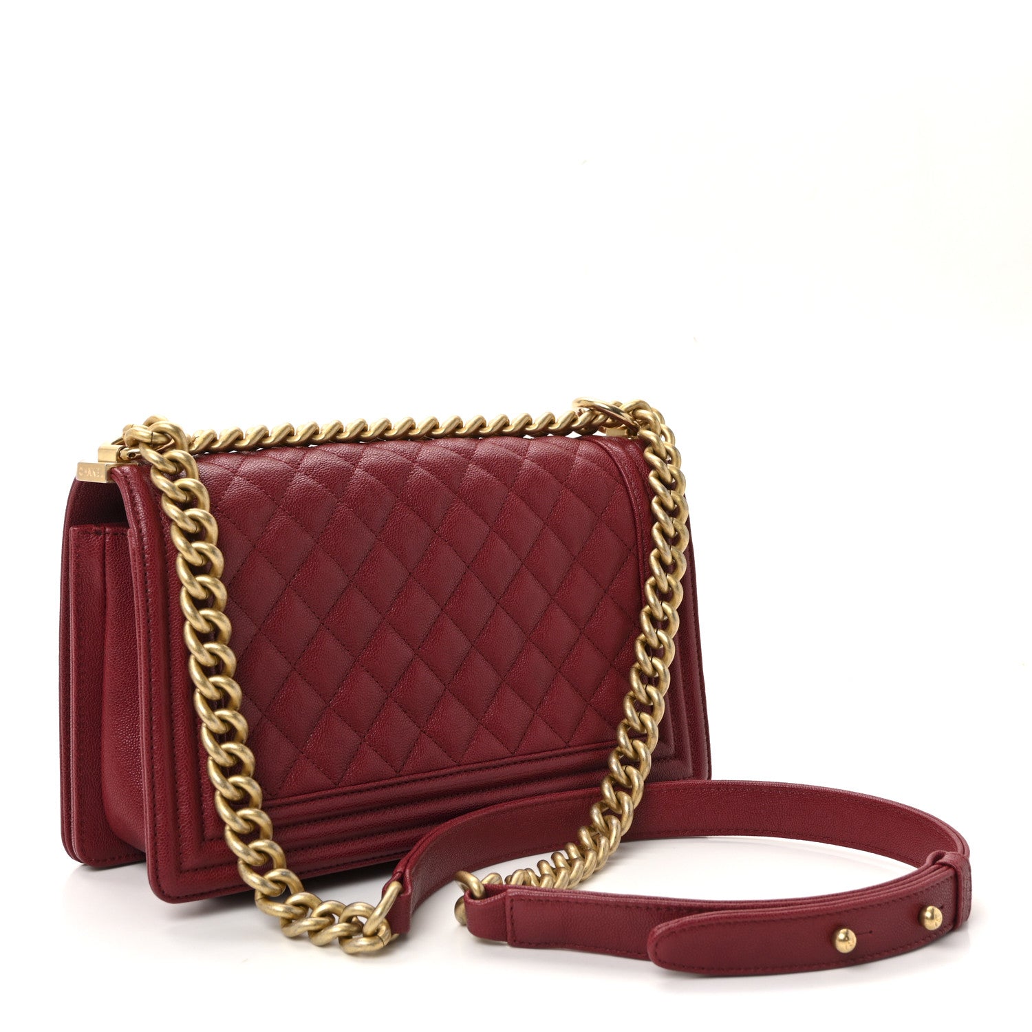 Chanel Caviar Quilted Medium Boy Flap Burgundy 3 of 11