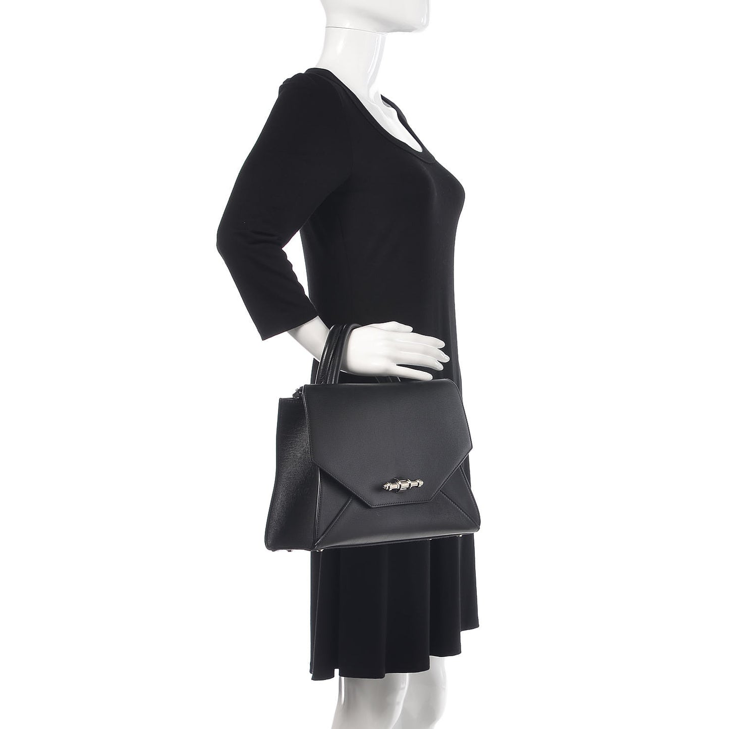 Calfskin Small Obsedia Satchel Black