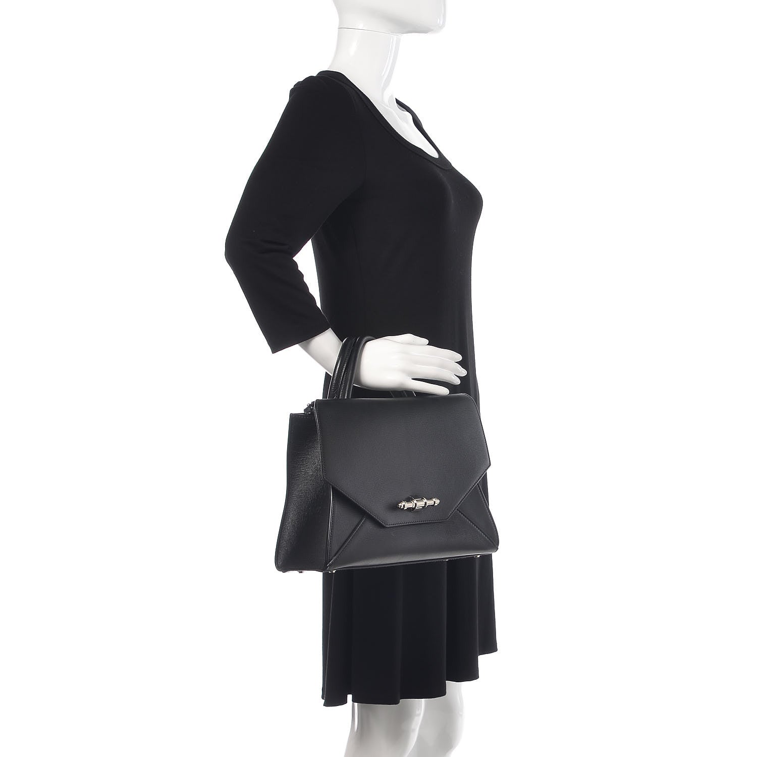 Givenchy Calfskin Small Obsedia Satchel Black 2 of 10