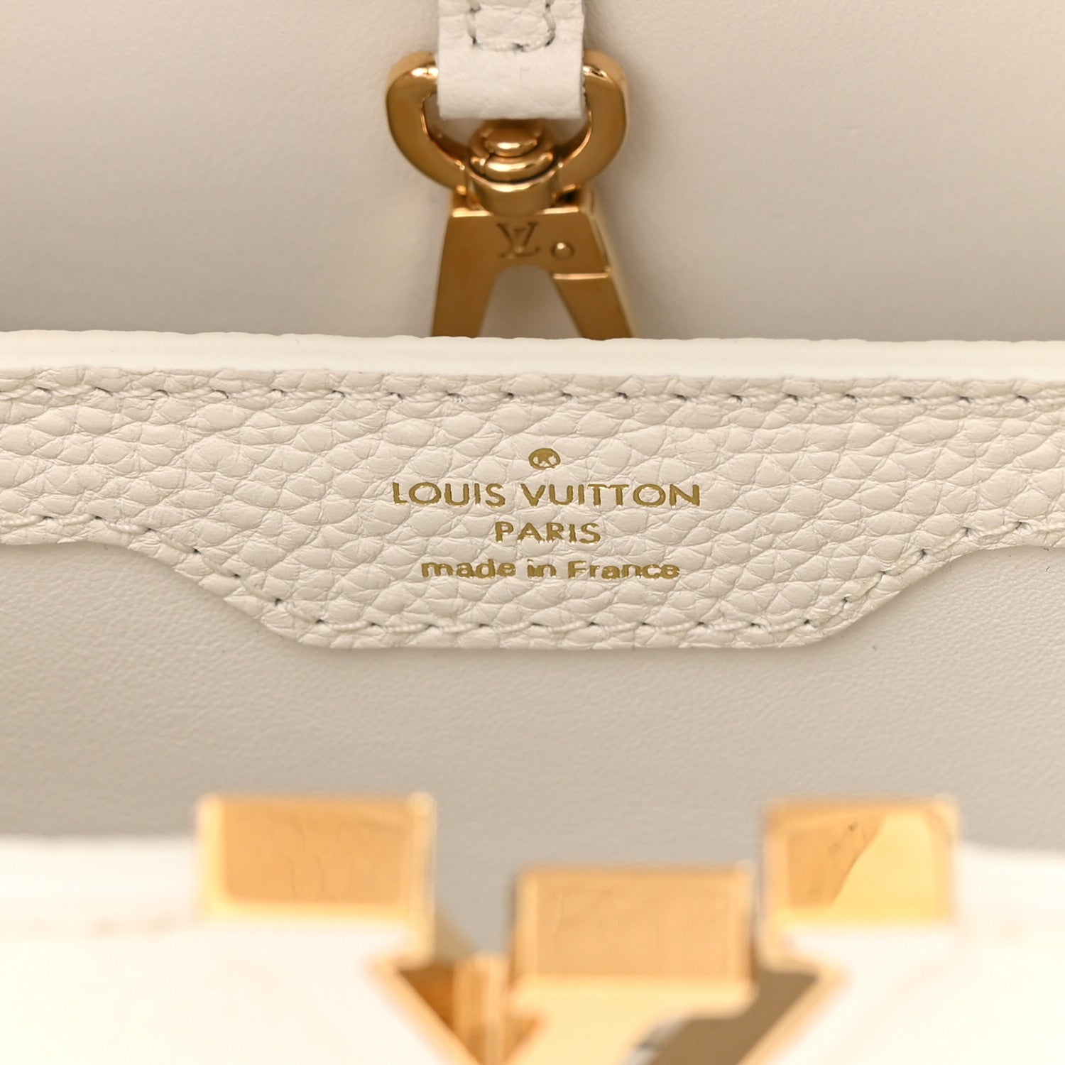 Louis Vuitton Taurillon Capucines BB Snow 6 of 10