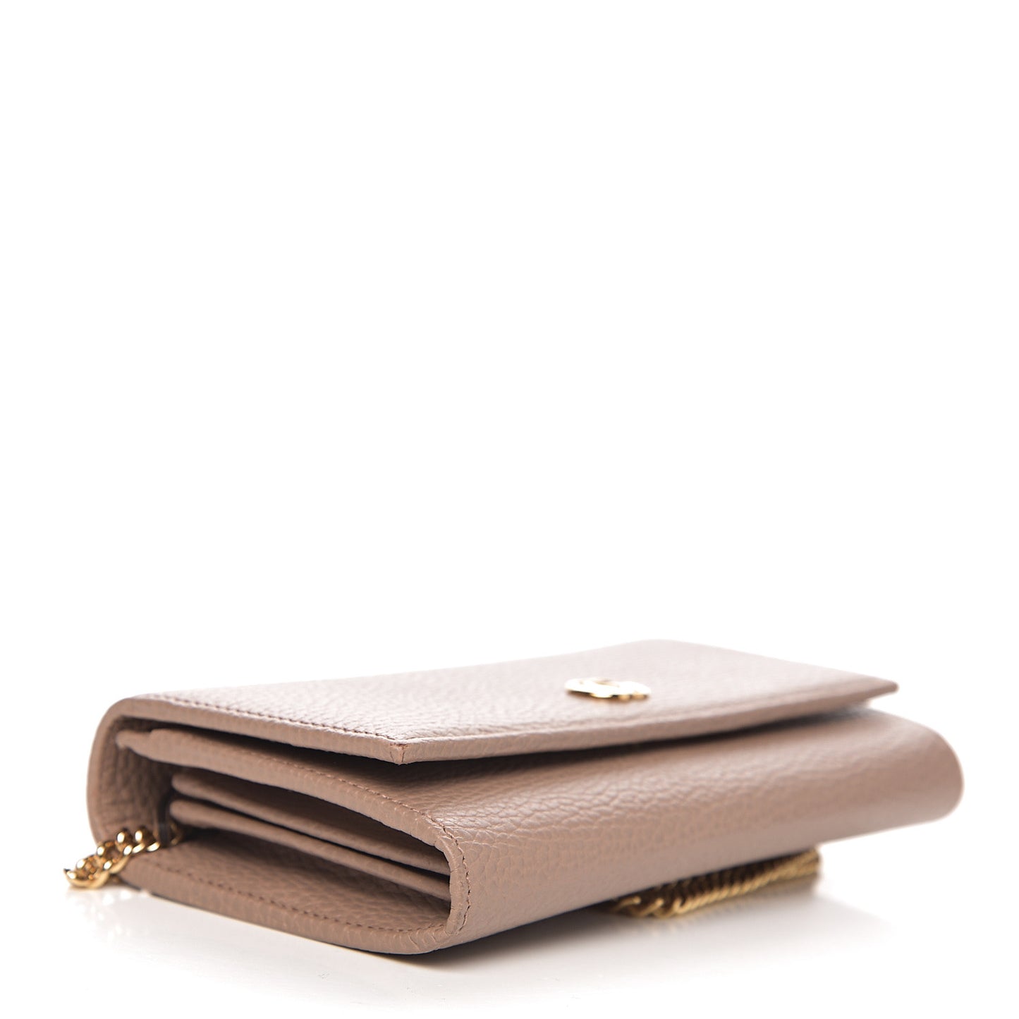 Dollar Calfskin Petite GG Marmont Wallet Chain Bag Porcelain Rose