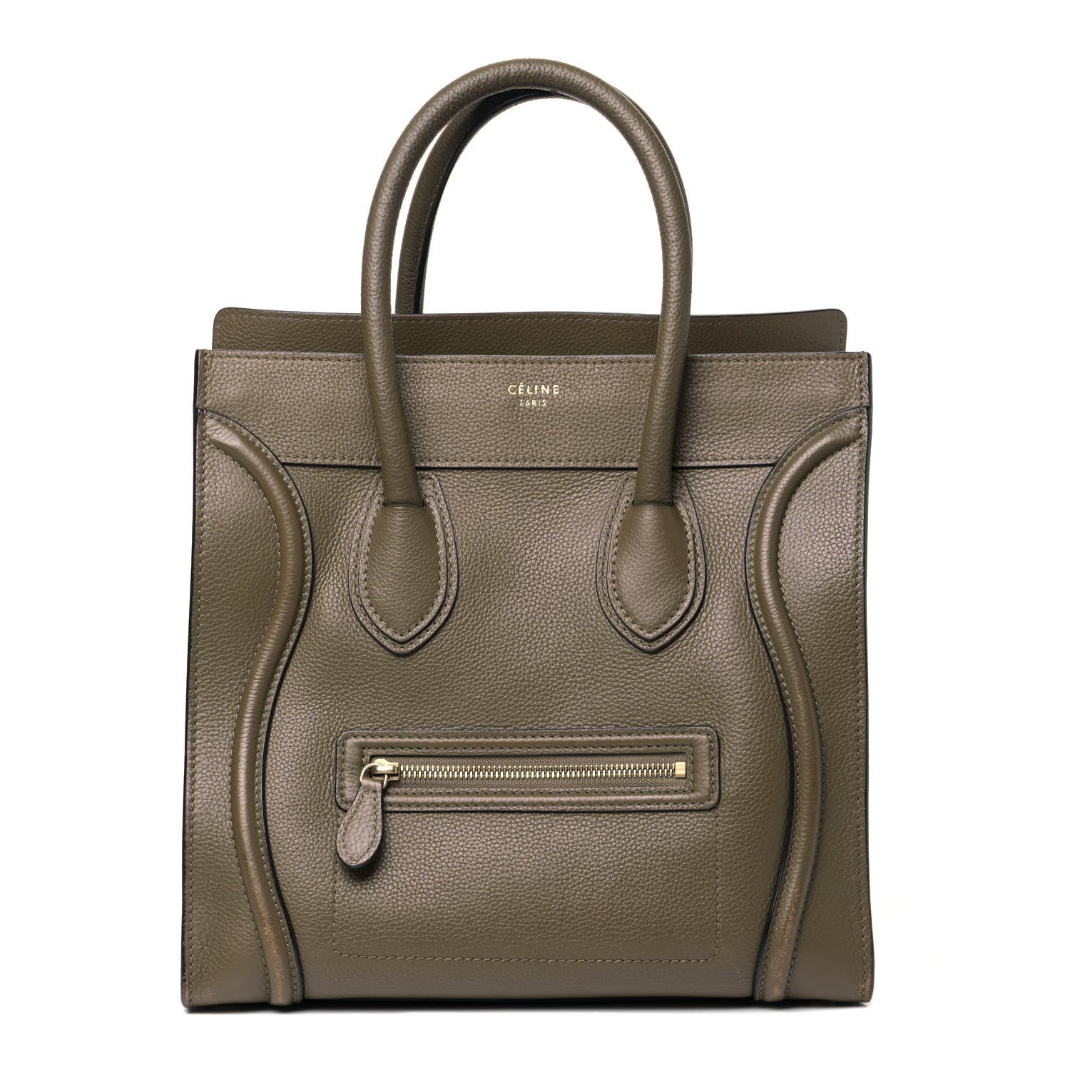 Celine Drummed Calfskin Mini Luggage Jungle 1 of 5