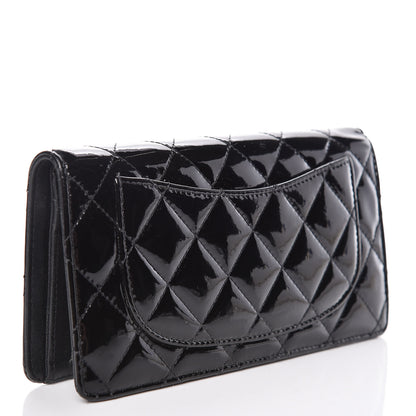 Chanel Patent Quilted Yen Wallet Black 3 of 13