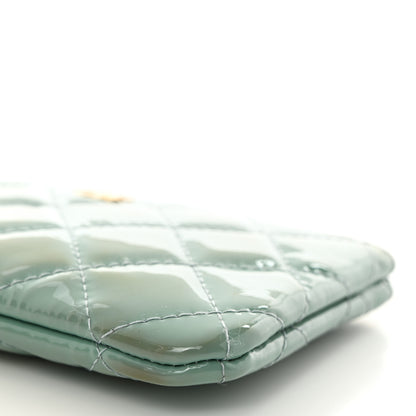 Chanel Patent Quilted Small Cosmetic Case Light Blue 9 of 11
