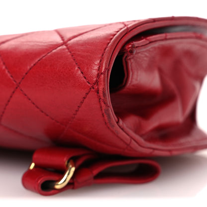 Chanel Lambskin Quilted Flap Waist Belt Bag 75 30 Red 12 of 17