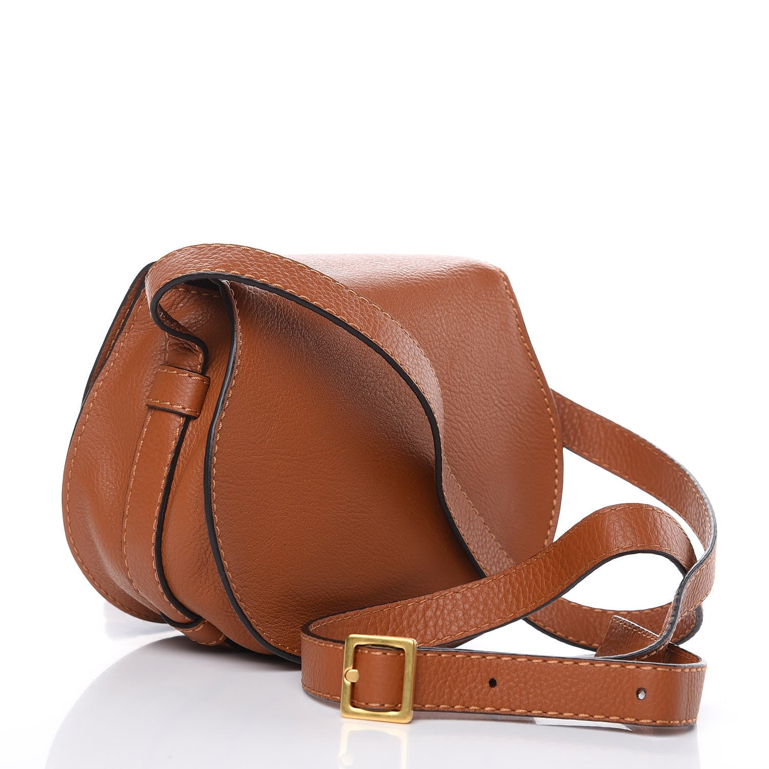 Chloe Calfskin Mini Marcie Round Crossbody Bag Tan 3 of 8