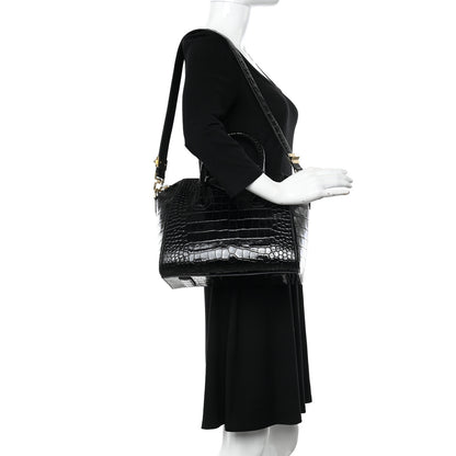 Givenchy Calfskin Crocodile Embossed Small Antigona Black 2 of 11