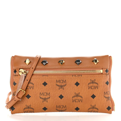 MCM Visetos Studded Medium Dual Stark Backpack Cognac 11 of 13