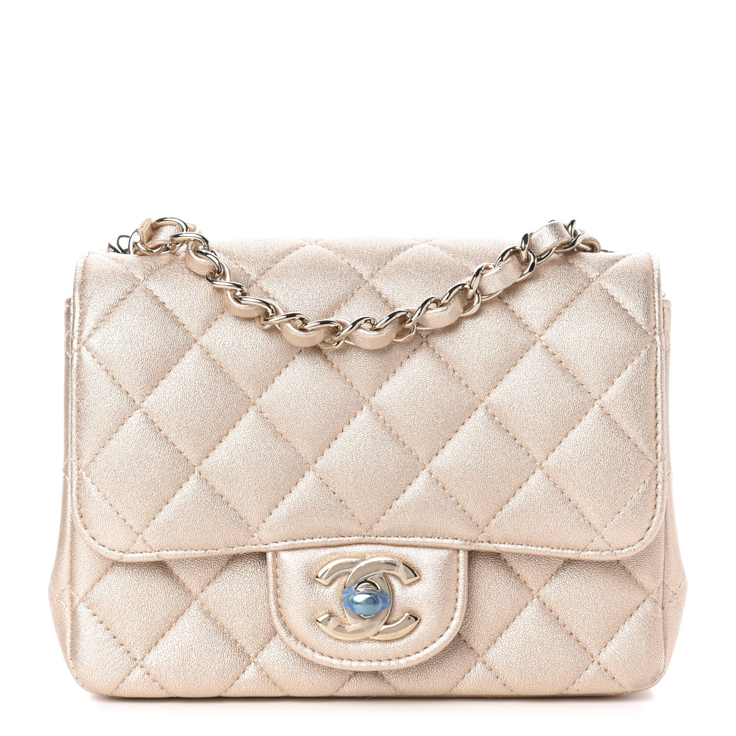 Chanel Metallic Lambskin Quilted Mini Square Flap Gold 1 of 10