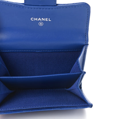 Chanel Lambskin Quilted Flap Card Holder Wallet Royal Blue 5 of 8