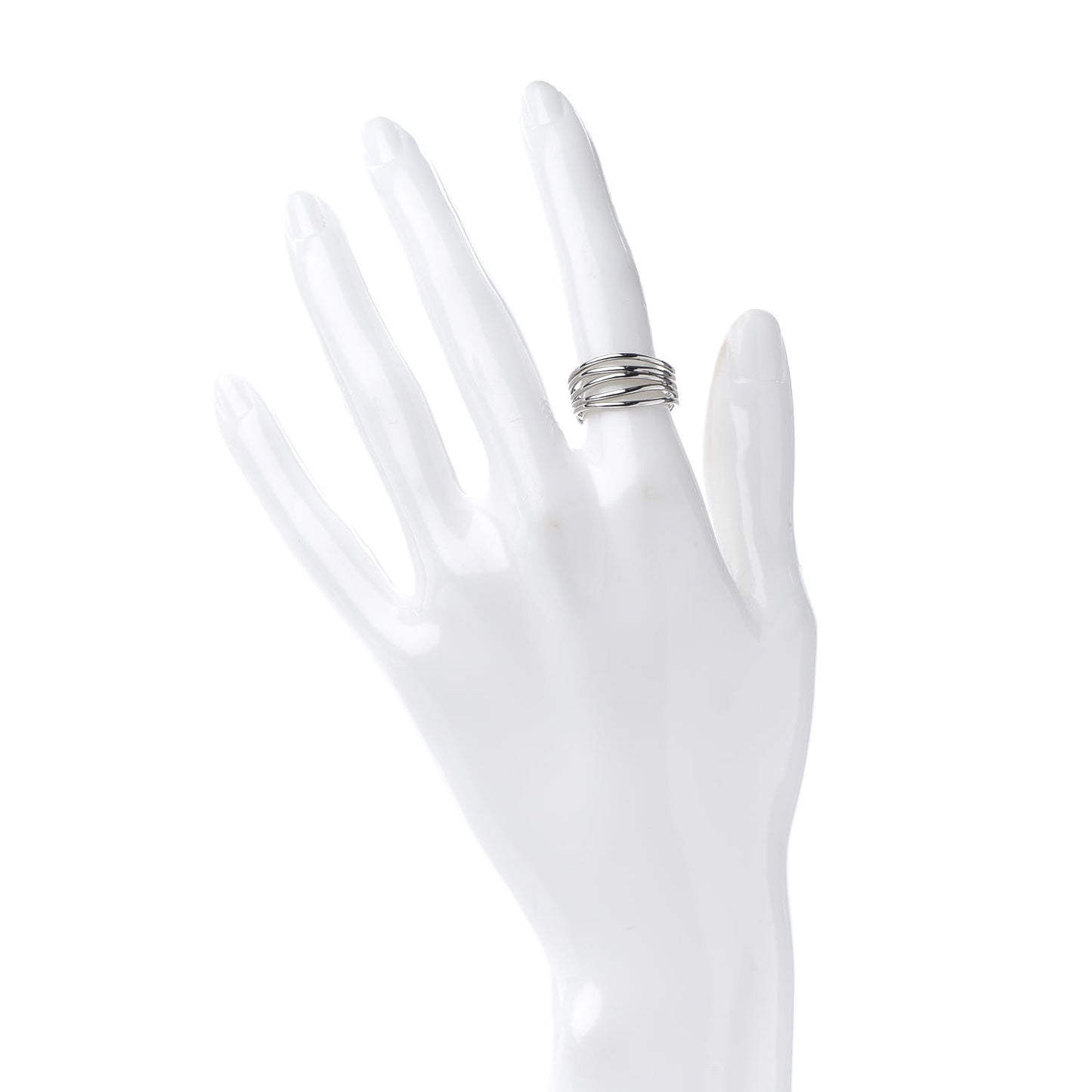 18K White Gold Elsa Peretti 5 Row Wave Ring 51 5.75