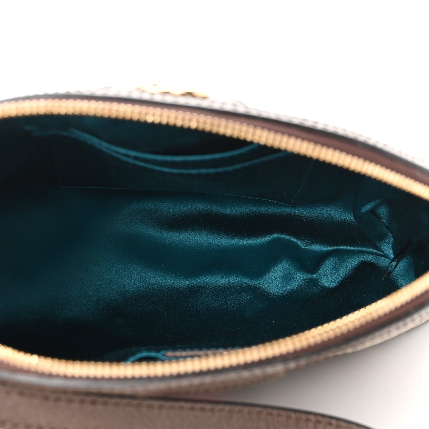 GG Supreme Monogram Textured Dollar Calfskin Web Small Ophidia Dome Shoulder Bag Beige Ebony New Acero