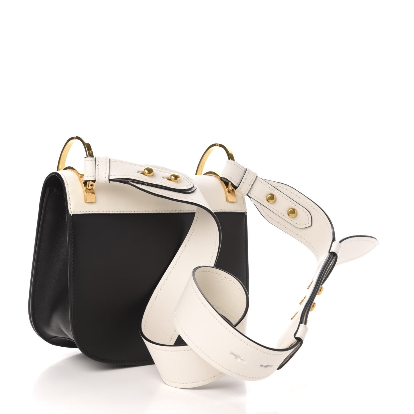 City Calf Pionniere Saddle Bag Black White