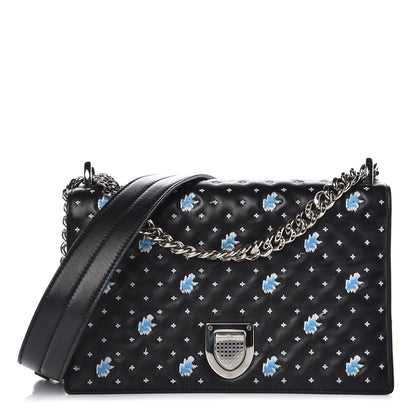 Christian Dior Lambskin Embroidered Medium Diorama Flap Bag Black 1 of 14