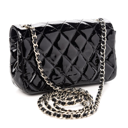 Chanel Patent Calfskin Quilted Extra Mini Rectangular Flap Black 3 of 10