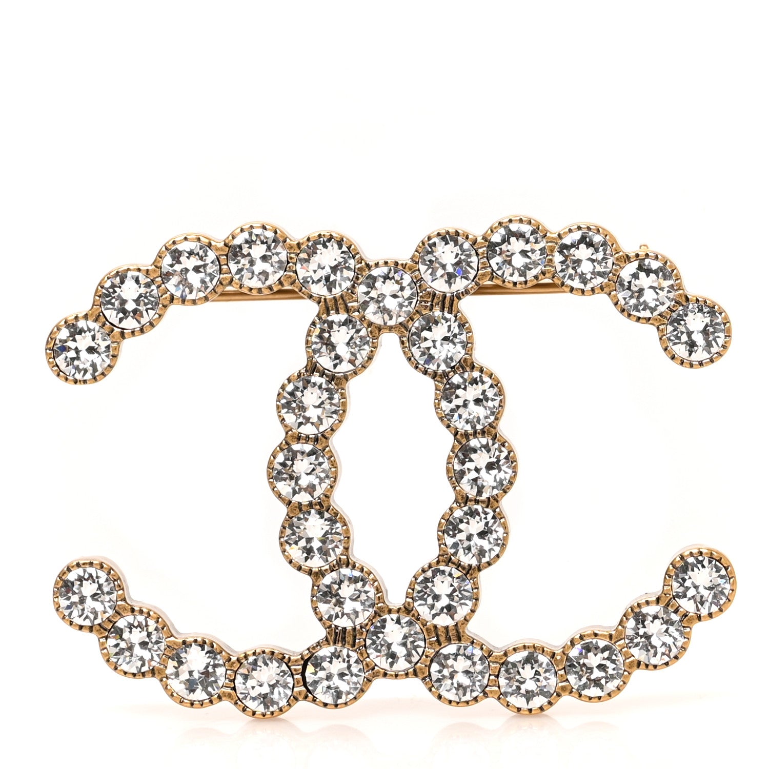 Chanel Metal Crystal City of Lights CC Brooch Gold 1 of 4