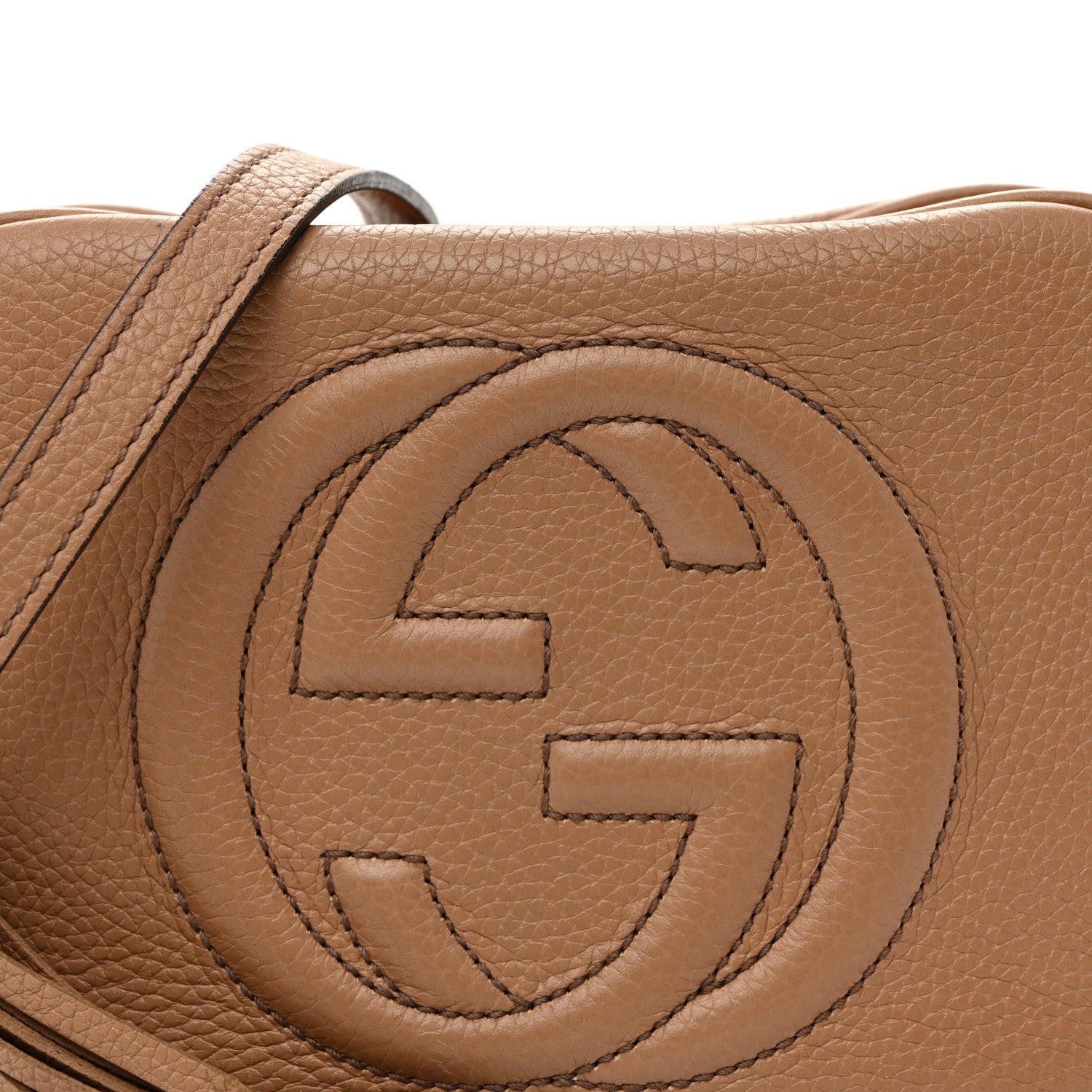 Gucci Pebbled Calfskin Small Soho Disco Bag Camelia 8 of 11