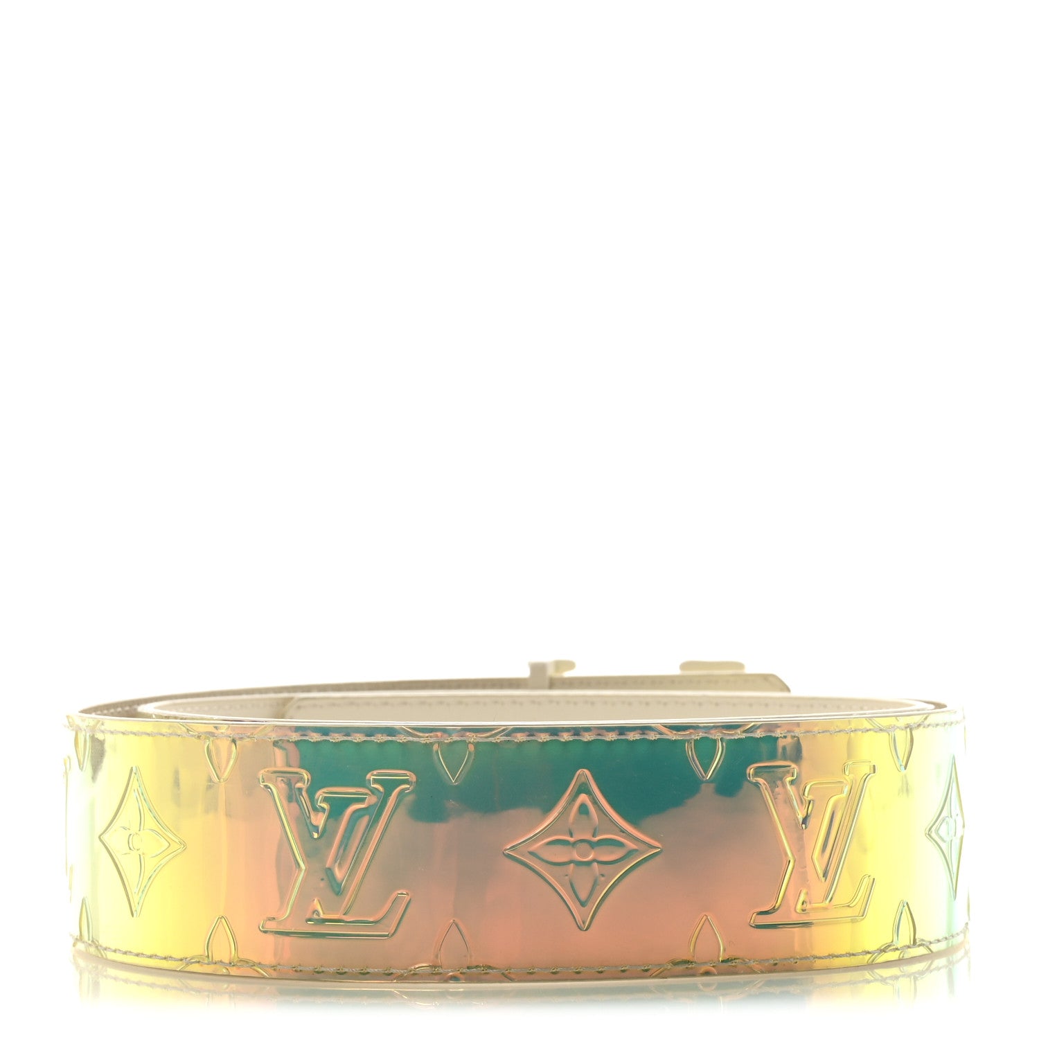 Louis Vuitton PVC Monogram 40mm LV Initiales Reversible Belt 85 34 Iridescent Prism 2 of 5