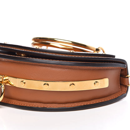 Chloe Spazzolato Sfumato Lambskin Calfskin Small Nile Bracelet Minaudiere Bag Caramel 10 of 10
