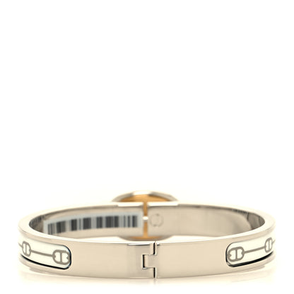 Hermes Enamel Mini Farandole Clic Chaine D'Ancre Bracelet Platine White 3 of 6