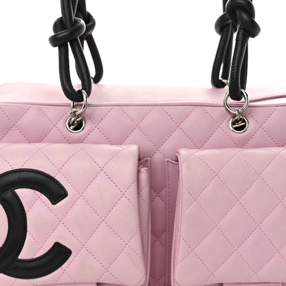 Chanel Calfskin Quilted Large Cambon Multipocket Reporter Pink Black 8 of 11