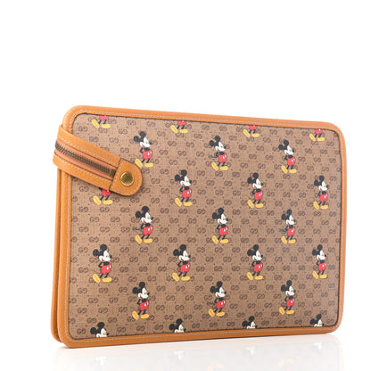 Gucci X DISNEY Mini Vintage GG Supreme Monogram Mickey Mouse Documents Holder Beige Vintage Sun Oil 3 of 7