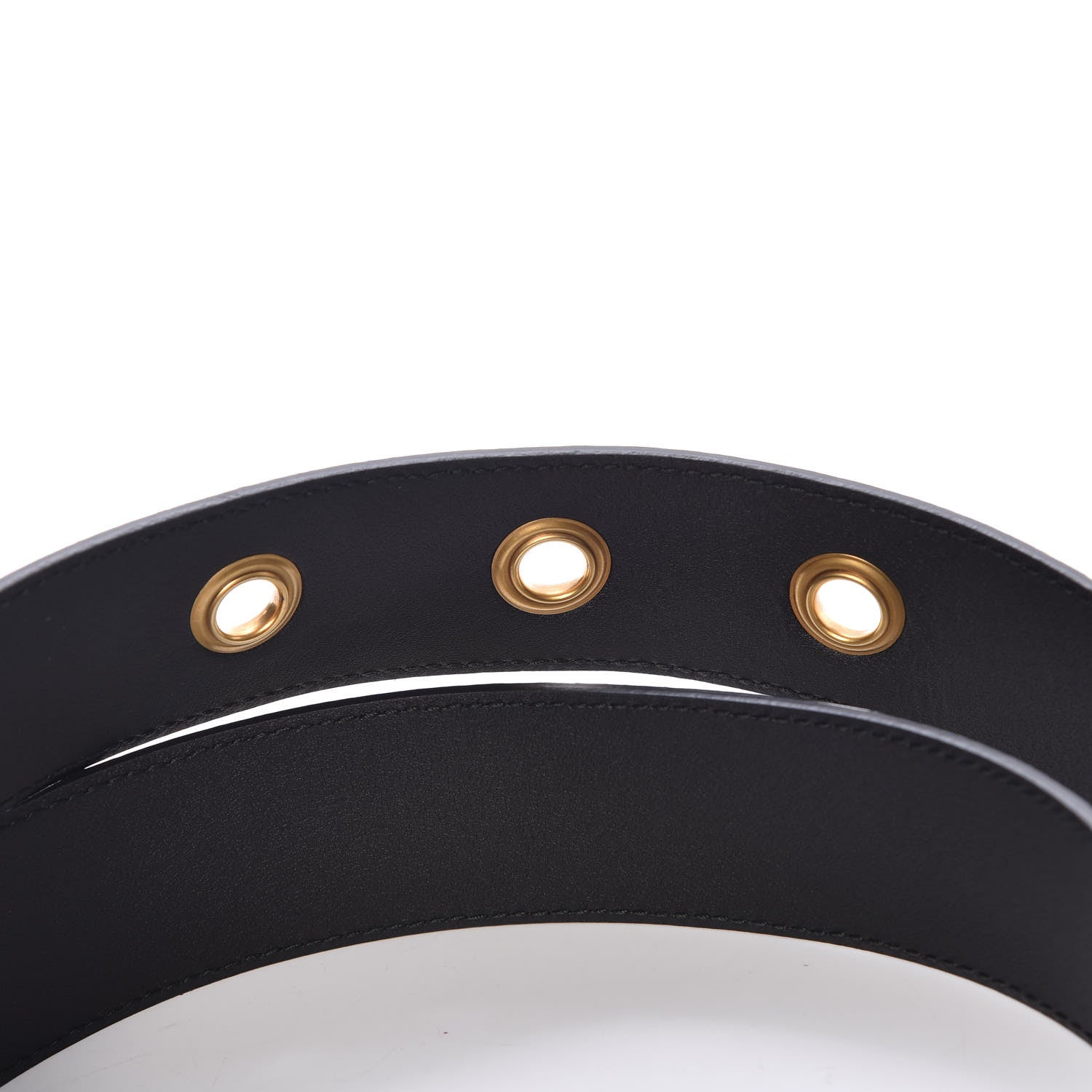 Gucci GG Supreme Monogram Bees Belt 85 34 Beige Oro Black 6 of 6